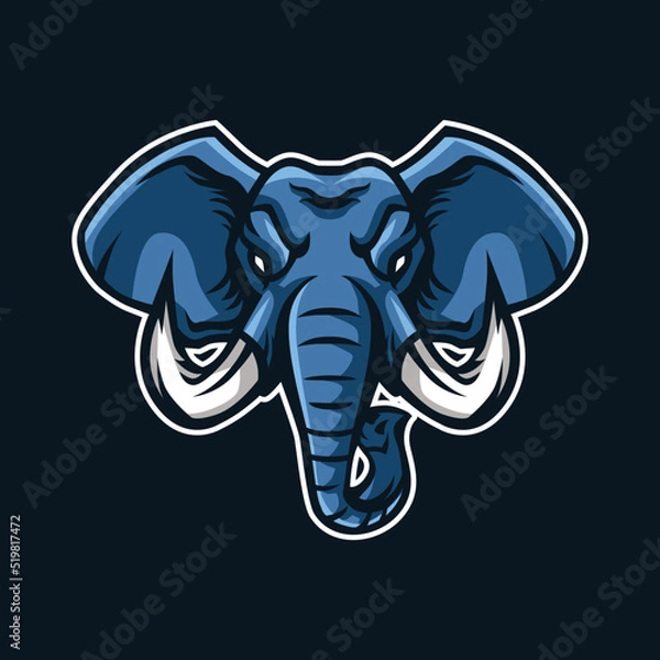 Fototapeta Elephant Head Mascot Cartoon Illustration