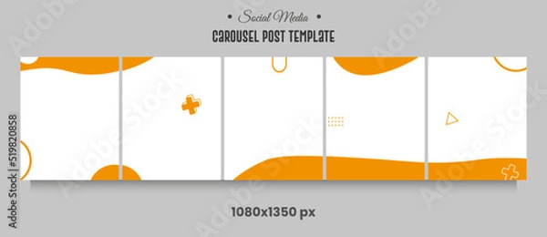 Fototapeta Instagram and social media carousel post template with five pages