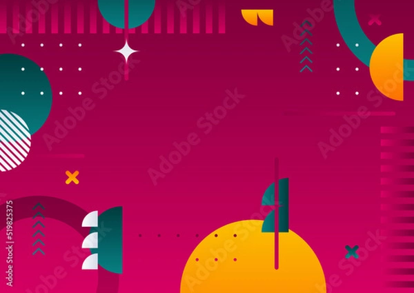 Fototapeta Abstract colorful geometric shapes background