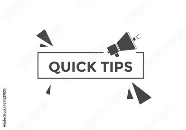 Fototapeta Quick tips button. Quick tips speech bubble