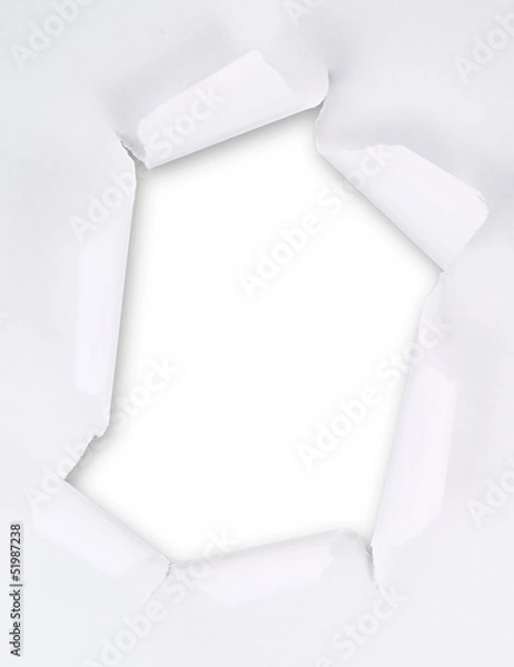 Obraz Torn paper sheet with an empty gap hole