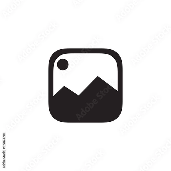 Fototapeta Trendy image app icon in flat style isolated on white background. 
Icon for the presentation, brochure, catalog, poster, book, magazines and apps.
Vector illustration, EPS10.