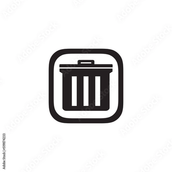 Fototapeta Trendy bin app icon in flat style isolated on white background. 
Icon for the presentation, brochure, catalog, poster, book, magazines and apps.
Vector illustration, EPS10.