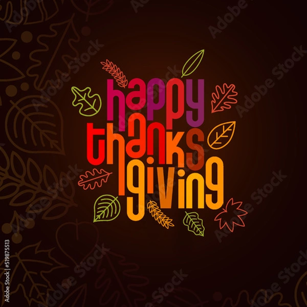 Obraz Vector happy thanksgiving typographic design.