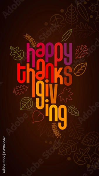 Obraz Vector happy thanksgiving typographic design