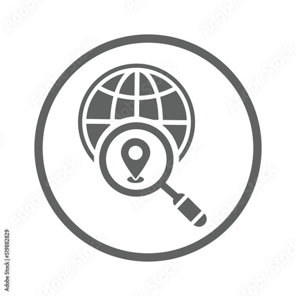 Fototapeta Globe, gps, map, search icon. Gray vector design.