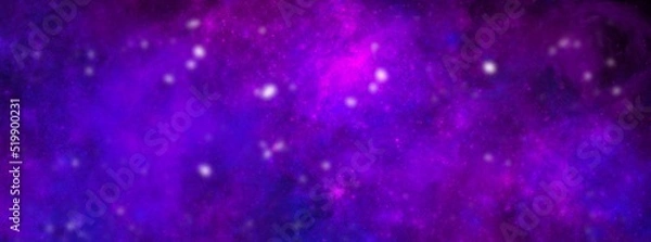 Fototapeta Space background with realistic nebula and shining stars. Abstract scientific background with nebulae and stars in space. Nebula night starry sky in rainbow colors. Multicolor outer space.