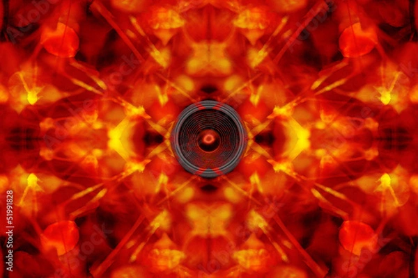 Fototapeta Audio speaker on a groovy background