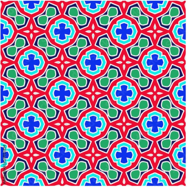 Fototapeta Seamless vector pattern. Background texture in geometric ornamental style.Repeat background.