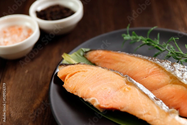 Obraz Baked salmon on the table
