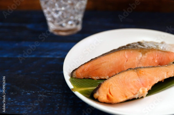 Obraz Baked salmon on the table
