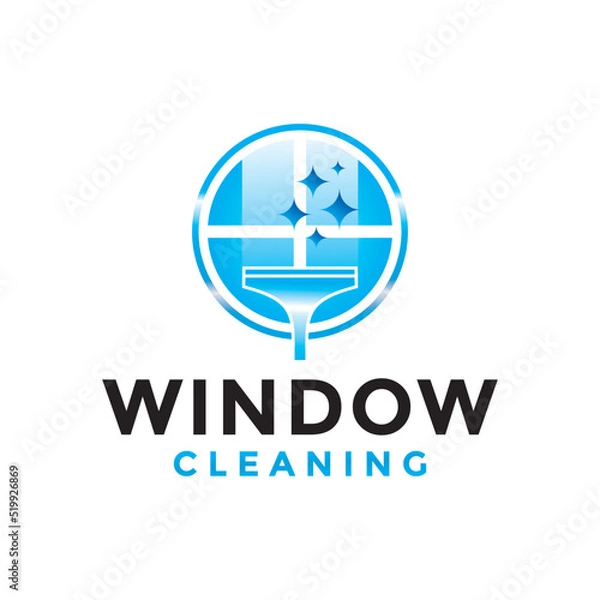 Obraz Window washing cleaning logo icon vector image