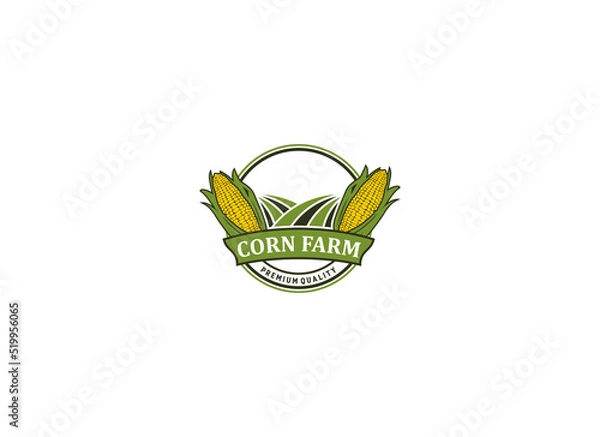 Obraz corn farm logo template vector in white background