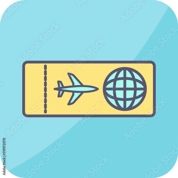 Fototapeta Plane Tickets Vector Icon