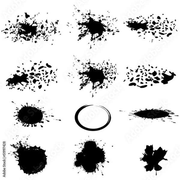 Fototapeta Large set of grunge splatters