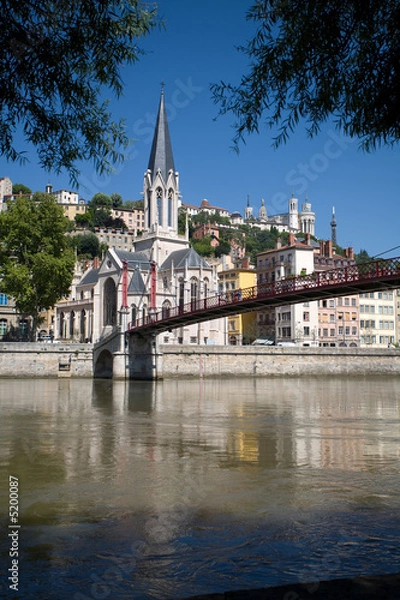 Fototapeta vue des églises de lyon