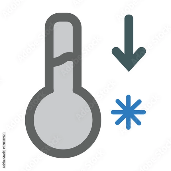 Obraz Thermometer with low temperature icon,