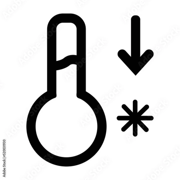 Obraz Thermometer with low temperature icon,