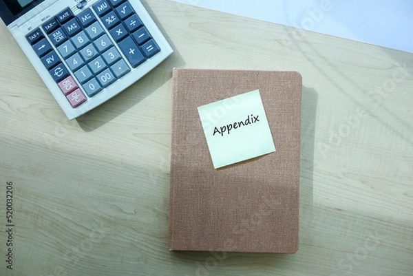 Fototapeta Appendix note was written on the yellow post-it note