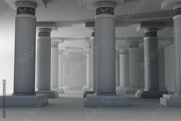 Fototapeta ギリシャ風の柱のある建築　背景素材