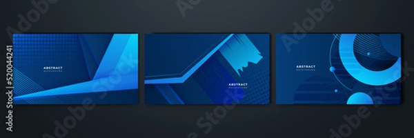 Fototapeta Modern gradient dynamic blue lines shapes abstract background