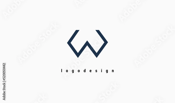 Fototapeta Initial Letter W Logo. Usable for Business and Branding Company Logos. Flat Vector Logo Design Template Element.