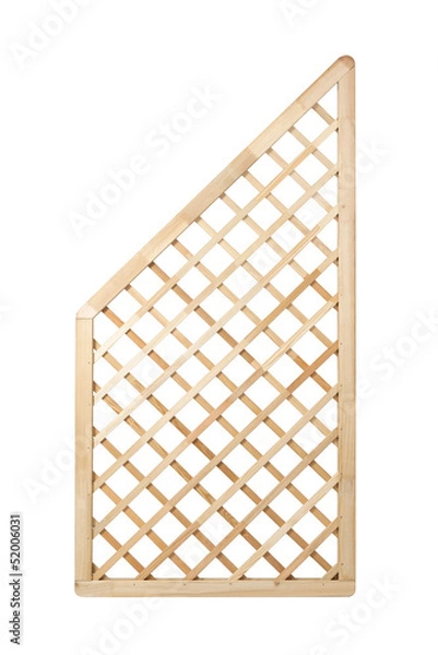 Obraz Wooden lattice fence panel isolated with clipping path