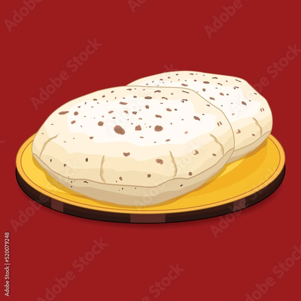Fototapeta Chapati indian Roti or Bread Vector