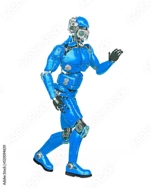 Fototapeta robot test is walking