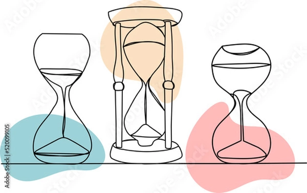 Fototapeta hourglass drawing by one continuous line