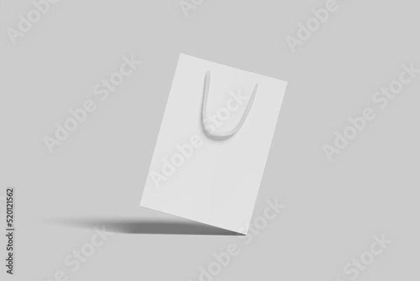 Fototapeta Realistic blank paperbag illustration for mockup. 3D Render.
