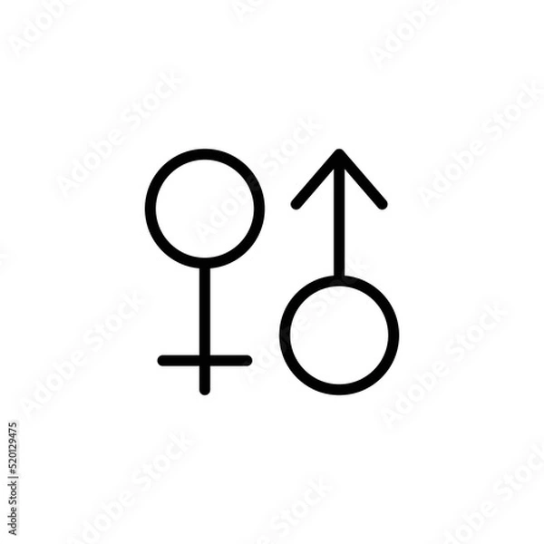 Fototapeta Gender Icon Sign Vector Isolated on White Artboard