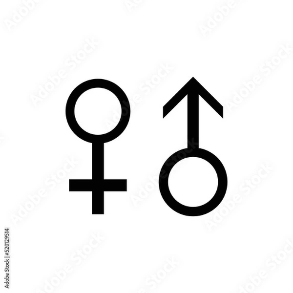 Fototapeta Gender Icon Sign Vector Isolated on White Artboard