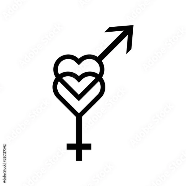 Fototapeta Gender Icon Sign Vector Isolated on White Artboard