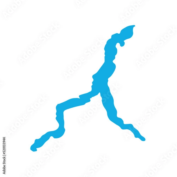 Obraz Lake como. map. vector silhouette