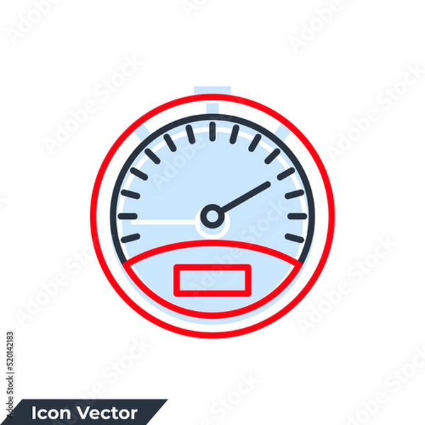 Fototapeta speedometer icon logo vector illustration. Speed indicator symbol template for graphic and web design collection