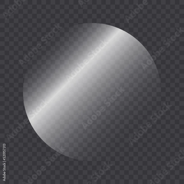 Obraz Vector transparent glass - Glossy material for vector art, glass, mirror, transparency, reflections, shaded - Metallic material overlay for web, icon, banner design