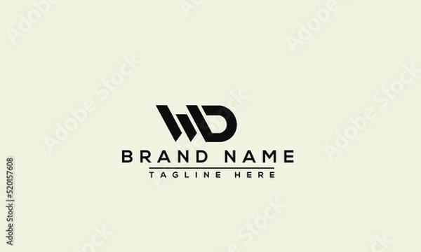 Obraz Logo design letter WD . Elegant modern. Vector template.