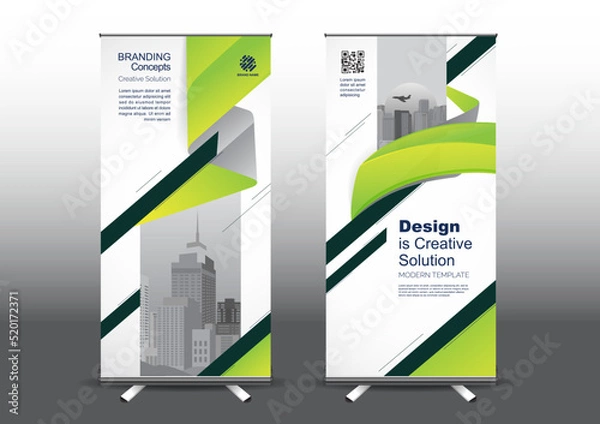 Fototapeta RollUp template vector illustration, Designed for style applied to the expo. Publicity banners, business model vertical.	