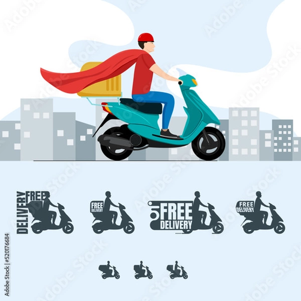 Fototapeta Free delivery icon for web site or application