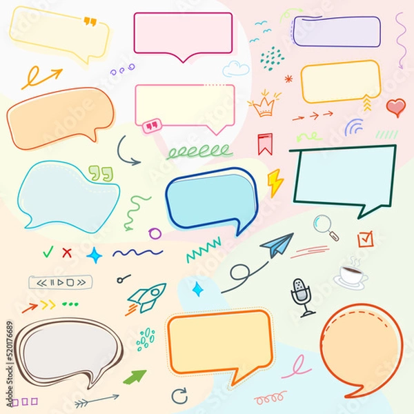 Fototapeta Chat bubble color vector set