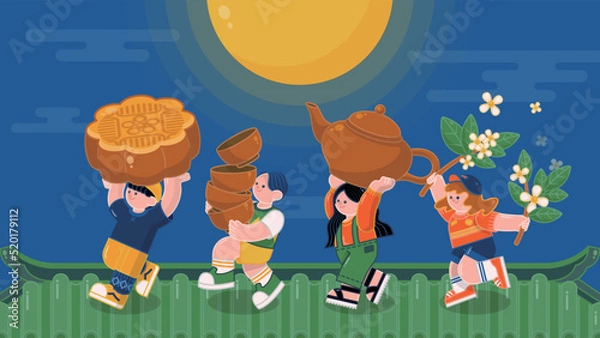 Obraz Mid-Autumn Friends Gathering