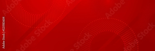 Obraz Modern red abstract banner background. Red banner template vector illustration with 3d overlap layer and geometric wave shapes. Futuristic technology digital abstract red colorful design banner.