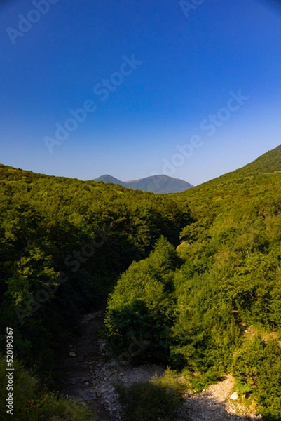 Fototapeta landscape with river and mountains
