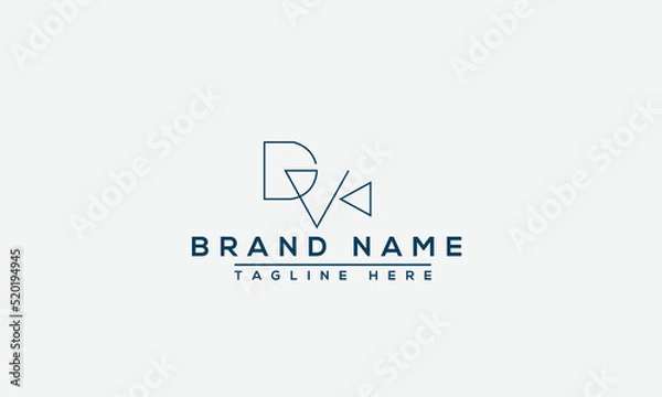 Obraz Logo design letter DV . Elegant modern. Vector template.
