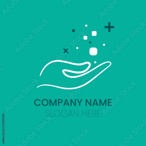 Obraz abstract logo with green background