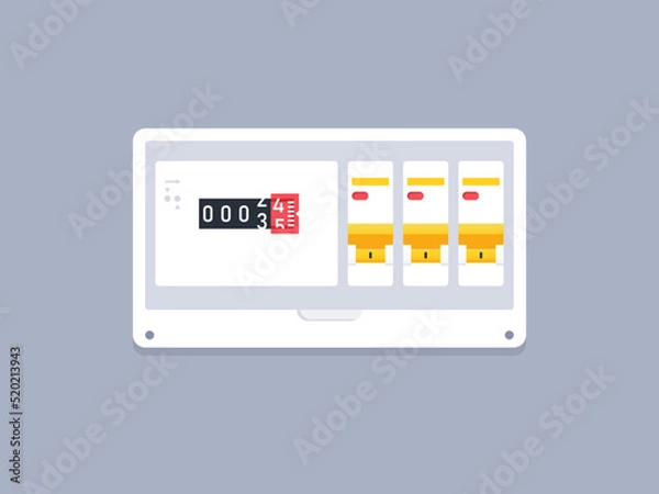 Obraz Fusebox vector illustration. Automatic electricity distribution box