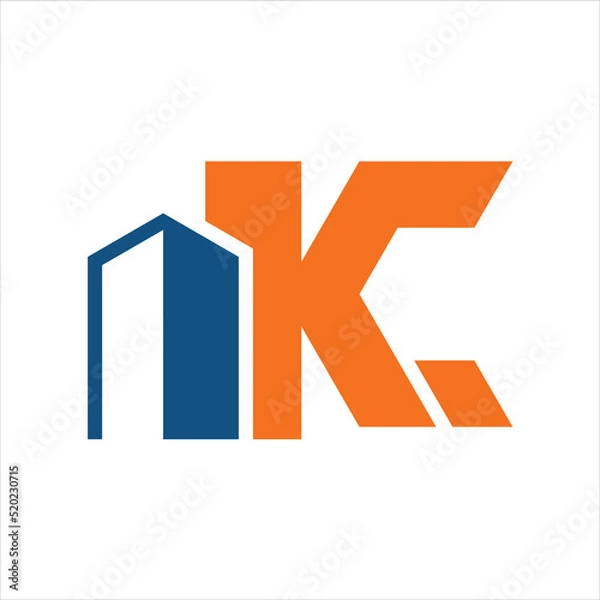Obraz Vector Creative Abstract Building Initial Letter K and C Logo Design Symbol Icon Template Illustrations