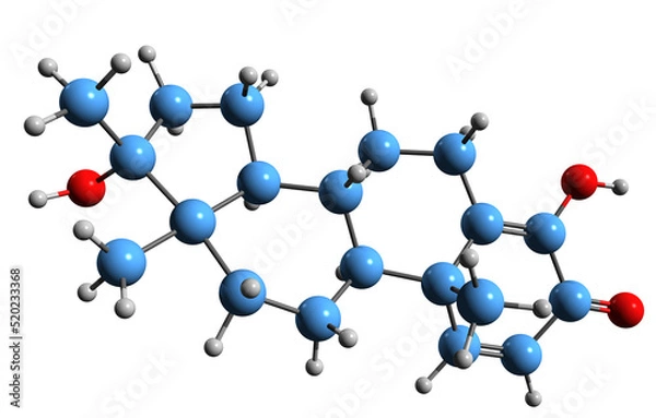 Fototapeta  3D image of Enestebol skeletal formula - molecular chemical structure of Androgen Anabolic steroid isolated on white background
