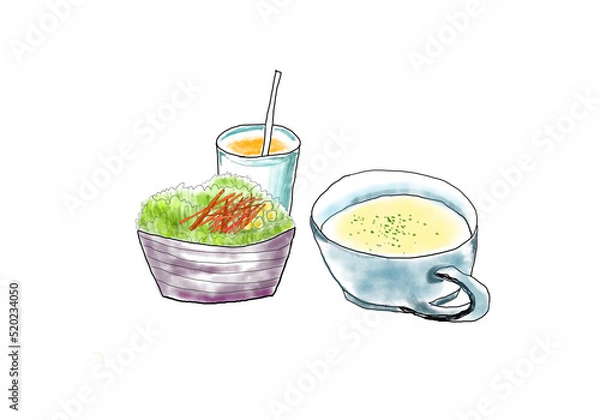 Obraz サラダとスープ
